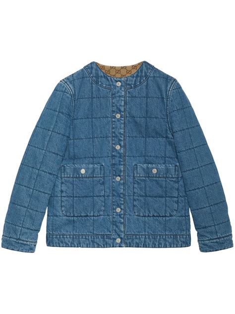 gucci reversible denim jacket|gucci denim jacket women.